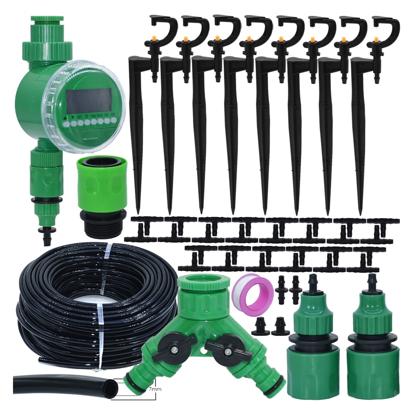 Zestaw do nawadniania kropelkowego Automatyczny zestaw systemu nawadniania ogrodowego Samorodniający Refraktor Stack Zestaw do nawadniania kroplowego System chłodzenia natryskowego (kolor: KSL01-KIT104-5M)