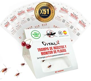 SÚPER Pack de 51 Piezas TRAMPAS CUCARACHAS + Olor a Cereza | Trampa ULTRADHESIVA | Anti Cucarachas | Lo Mejor para Eliminar Cucarachas | Trampa Insectos Profesional | Anti Insectos