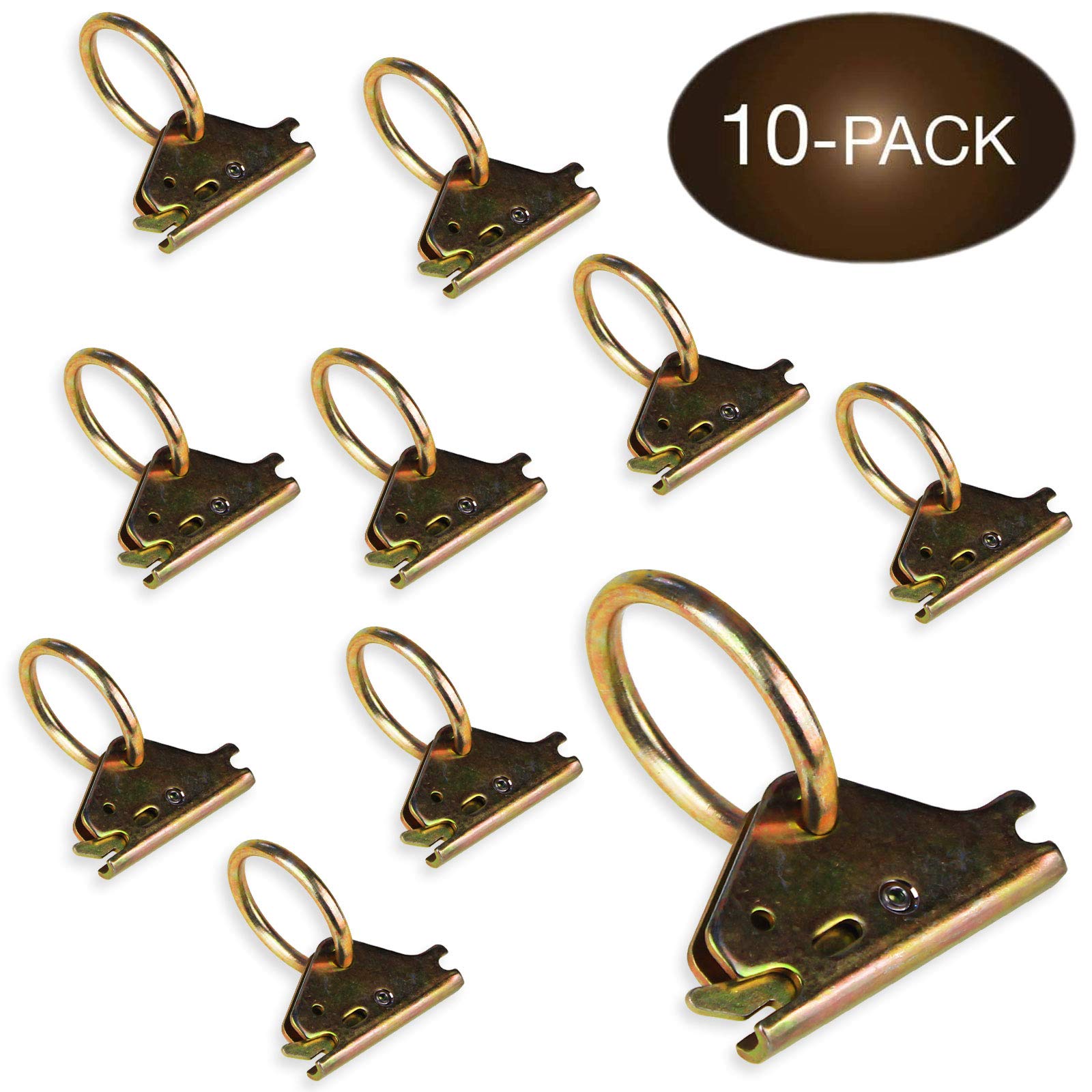 Robbor E-Track Tie Down Anchors with 2 in. O Ring WLL 1,500 Lbs Heavy Duty E-Track Accessories Working for Ropes, Bed Nets or Tie-Down Straps to Hold Down and Secure Cargo with E-Tracks