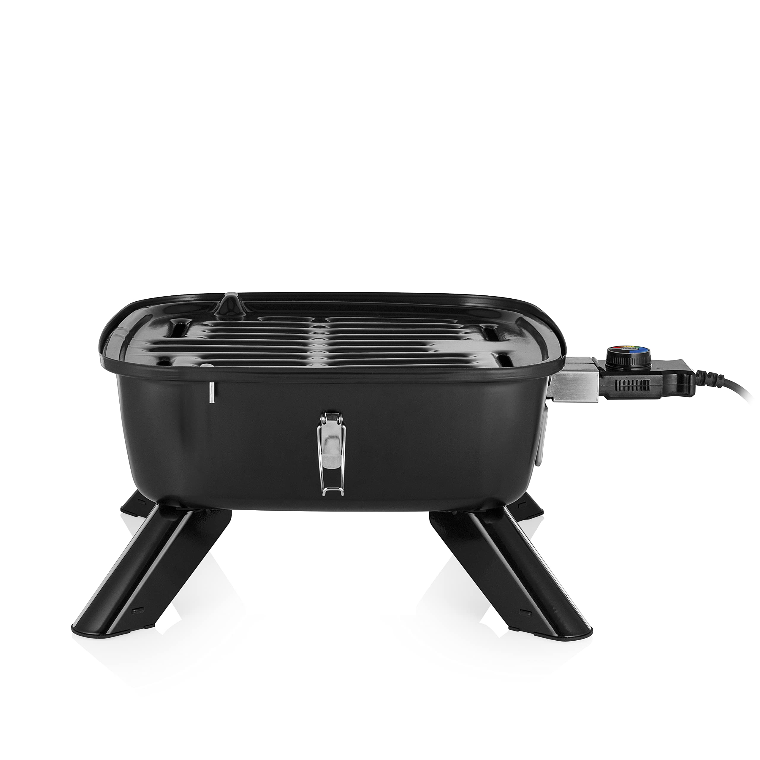 Princess 112256 Barbecue Ibrido Portatile, Elettrico e a carbonella, Metallo, Nero