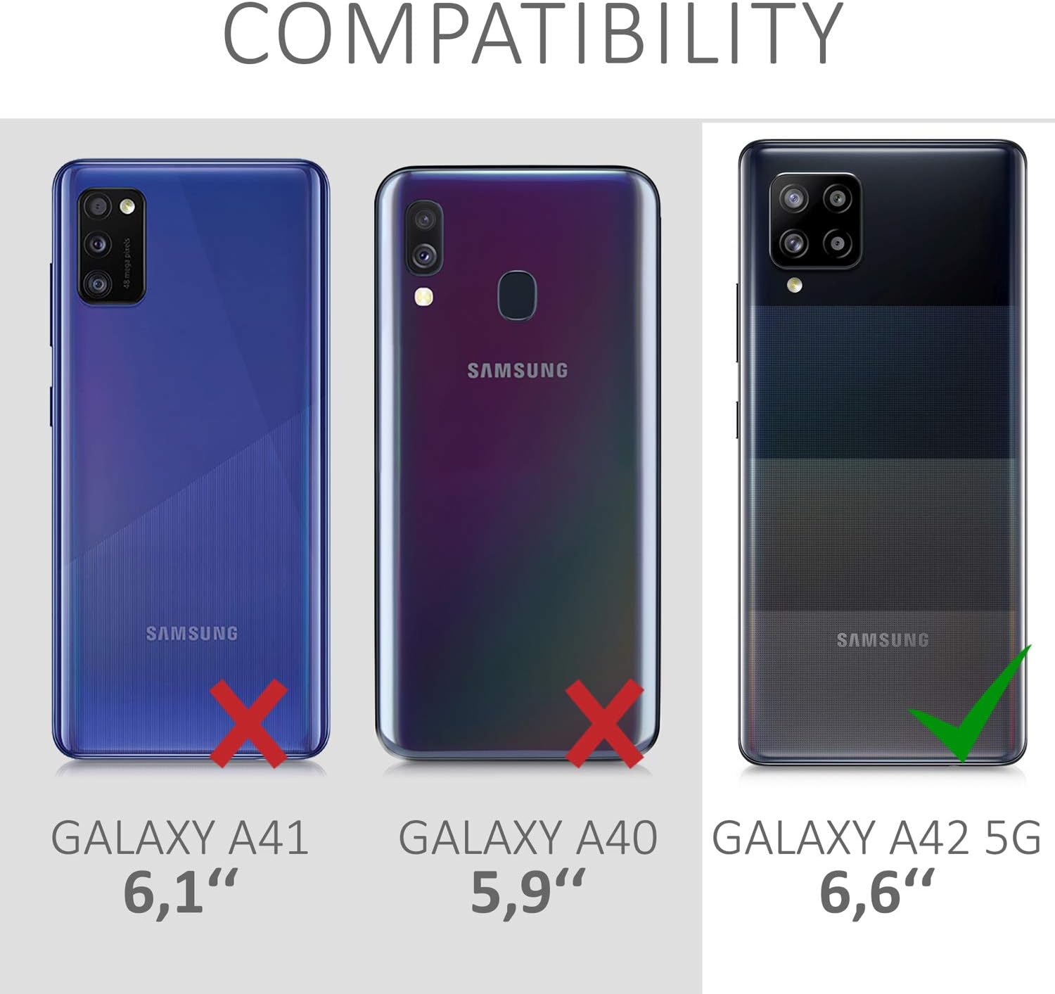 kwmobile Case Compatible with Samsung Galaxy A42 5G Case - Soft Slim Protective TPU Silicone Cover - Bordeaux Violet