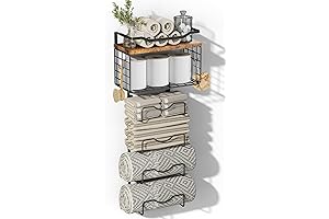 6 Tier Rolled Or Folded Towel Holder With Shelving