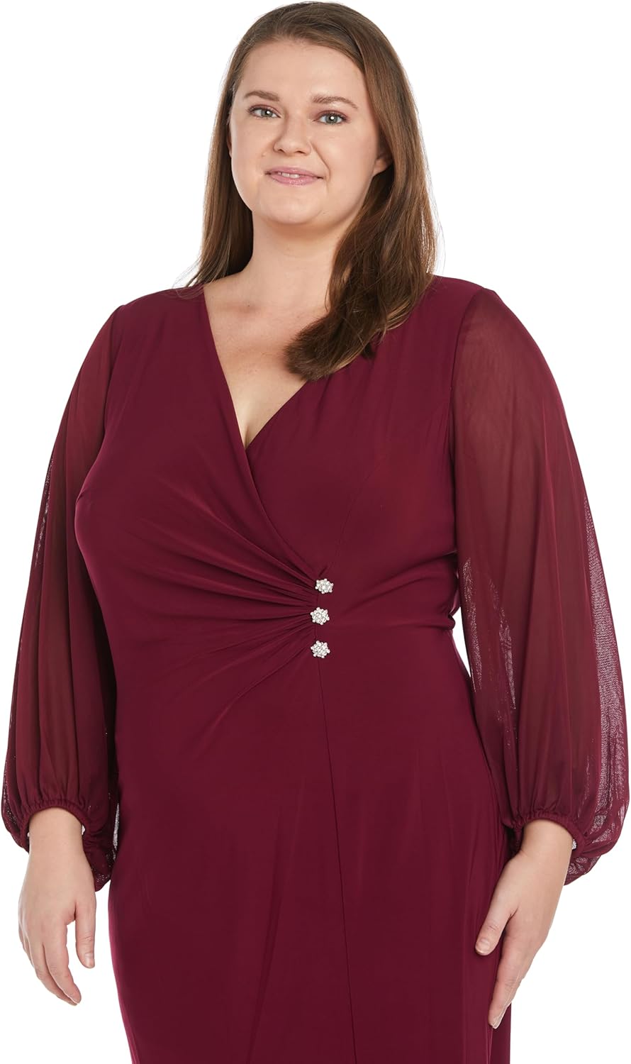 Knee Length Cocktail Dress W/Rhinestone Button Detail - Image 5