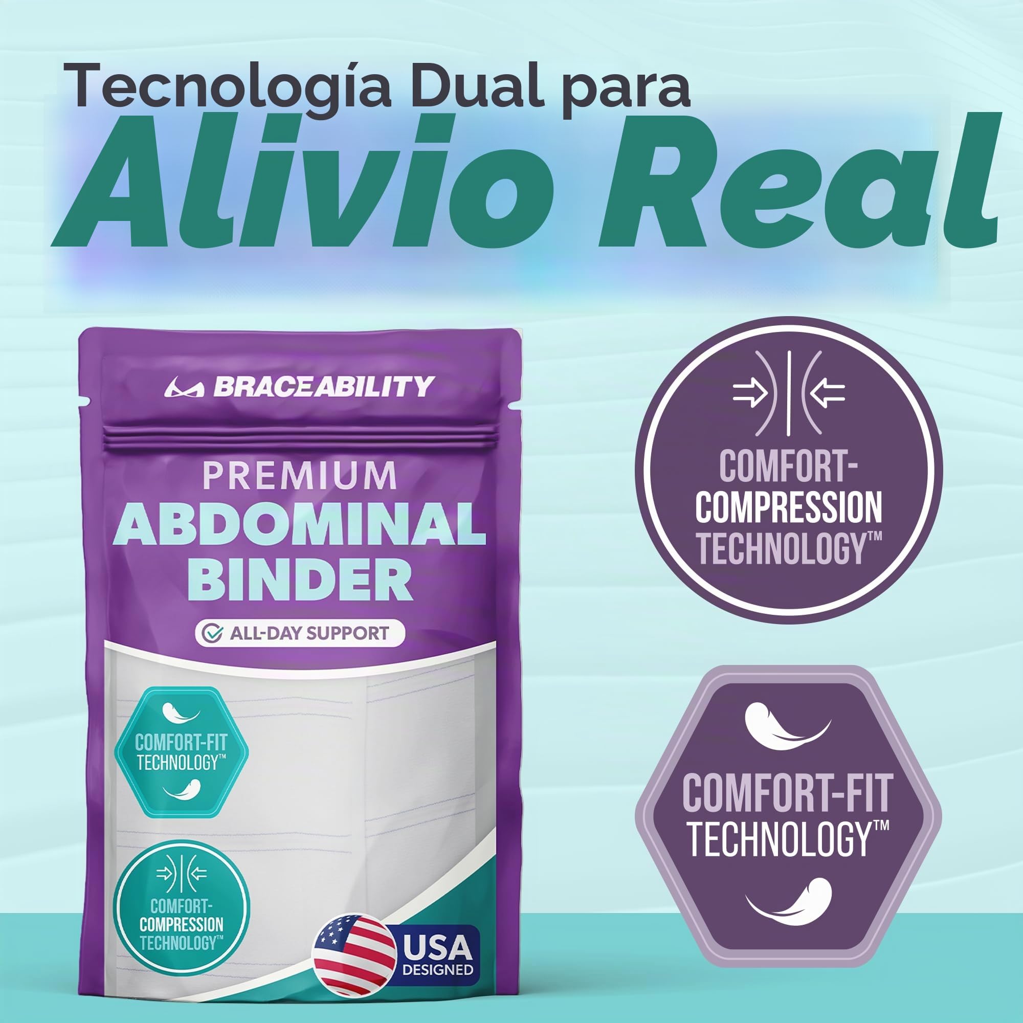 BraceAbility Aglutinante estomacal abdominal bariátrico 2XL Plus Size | Cinturón de faja para obesidad para hombres y mujeres grandes con una gran barriga, barriga y cirugía de compresión en la cintura después de la cirugía