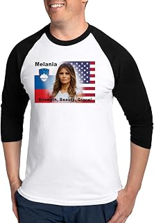 CafePress Melania Trump Baseball Jersey Men's Cotton Baseball Jersey, 3/4 Raglan Sleeve Shirt