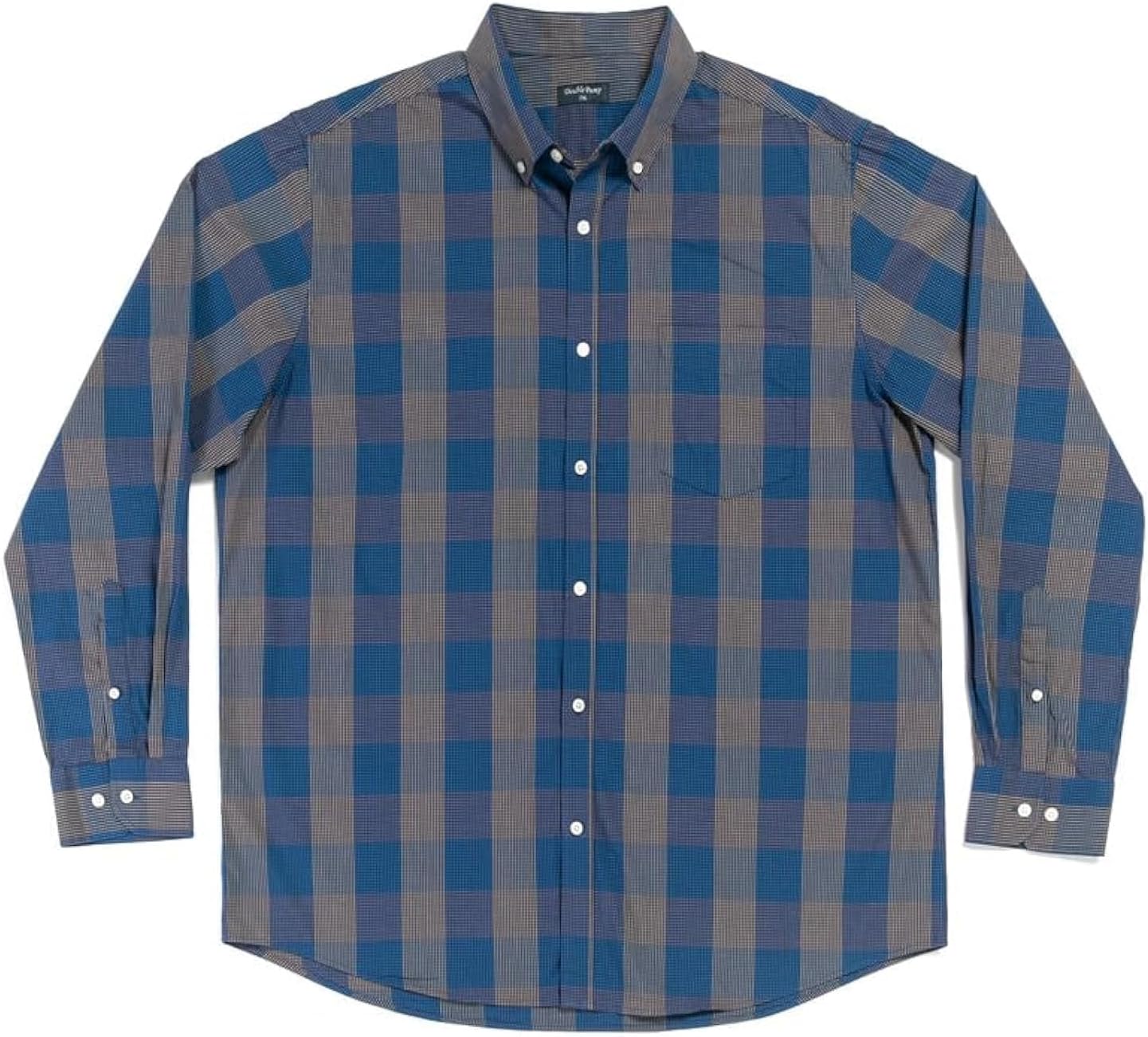 Double Pump Big and Tall Shirts for Men Long Sleeve Button Down Shirts from Size XL(T) to 6XL (T) Cotton