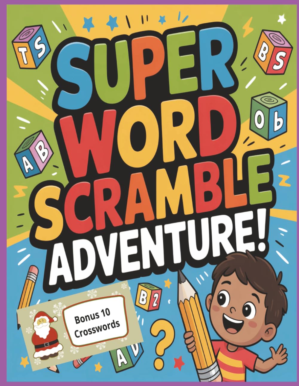Super Word Scramble Adventure Plus 10 Bonus Crossword Puzzles: 1,000 Fun and Challenging Puzzles to Boost Vocabulary, Logic & Brainpower for Kids Ages 8–12
