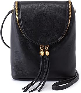 Fern Leather Crossbody Purse with Adjustable Strap, Exterior Slip Pocket, Double Zip Closure - Perfect for Travel
