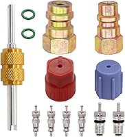 Vista 6 de Taiss Kit de conversión de 11 piezas R12 a R134A, accesorios de alta/baja presión R12 R22 a R134A con conexión de 1/4’’ a 7/16"-20 UNF, kit