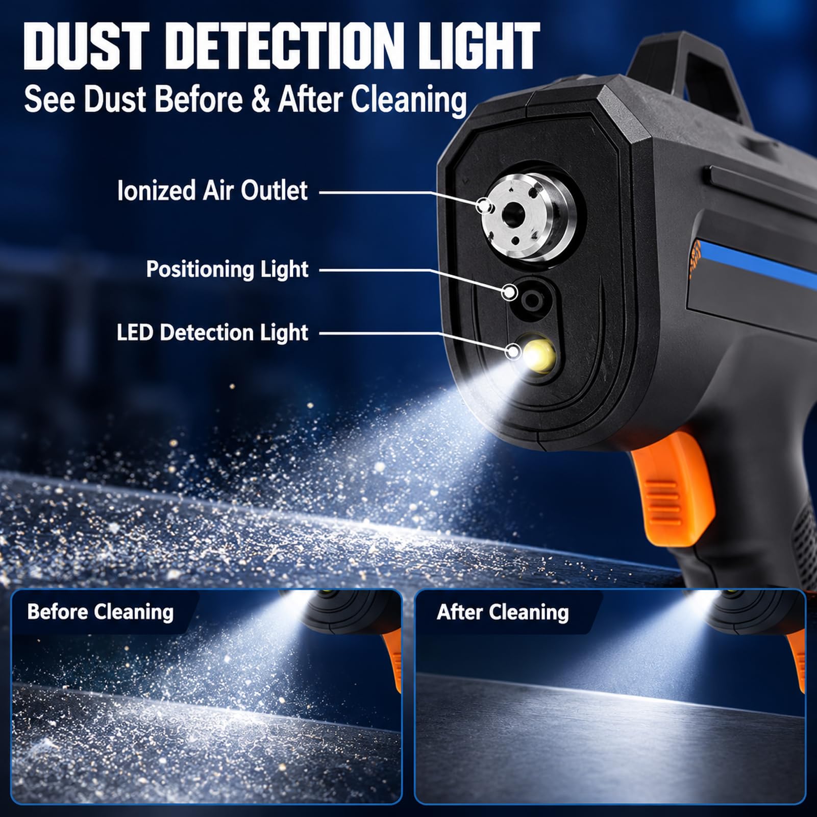 Pistola Ionizzante Antistatica con Luce per Assemblaggio Elettronico Pro