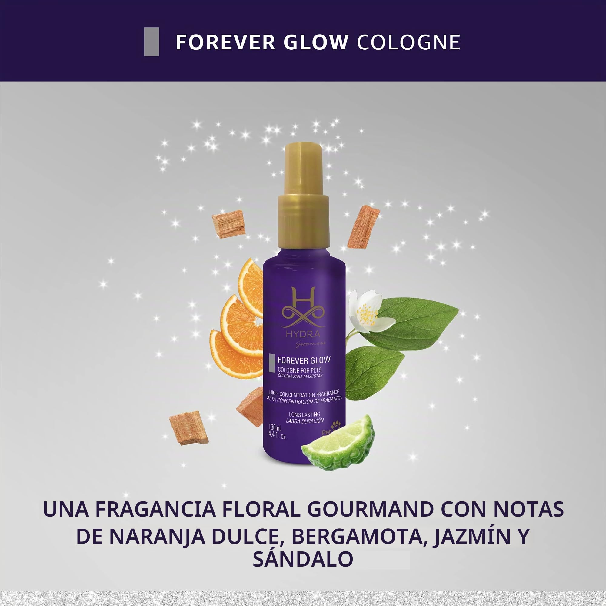 Hydra Groomers' Forever Glow Colonia para gatos y perros en aerosol de aseo personal, 4.4 onzas líquidas