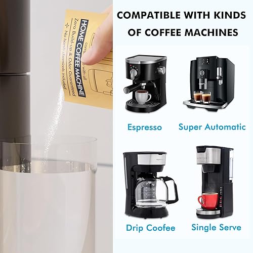 Miniatura 4 de Solución de polvo descalcificante (4 usos) elimina la incrustación y la acumulación, cafeteras automáticas y descalcificadoras de café expreso,