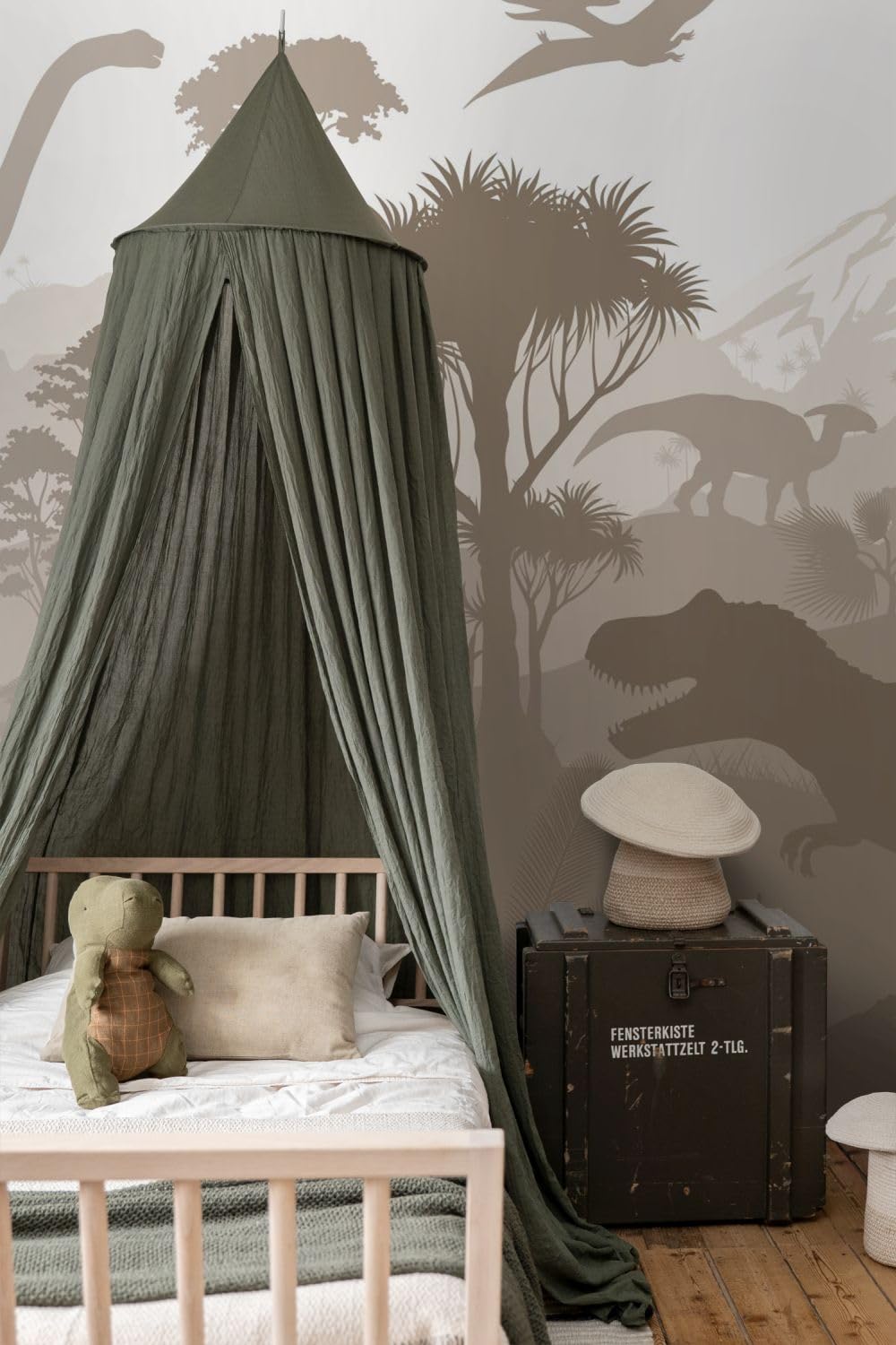 ESTAhome fototapeta dinozaury brązowym 300 x 279 cm