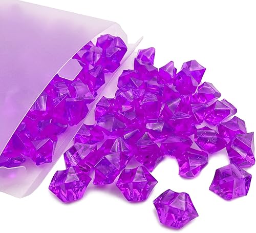 Vista 70 de Cubitos de hielo triturados falsos, rellenos de jarrón, 0.433 x 0.551 in, 650 cubos de hielo falsos reutilizables, cubos de cristal acrílico