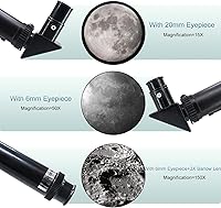 Vista 3 de ToyerBee Telescope for Adults & Kids, 70mm Aperture (15X-150X) Portable Refractor Telescopes for Astronomy Beginners, 300mm Professional Travel