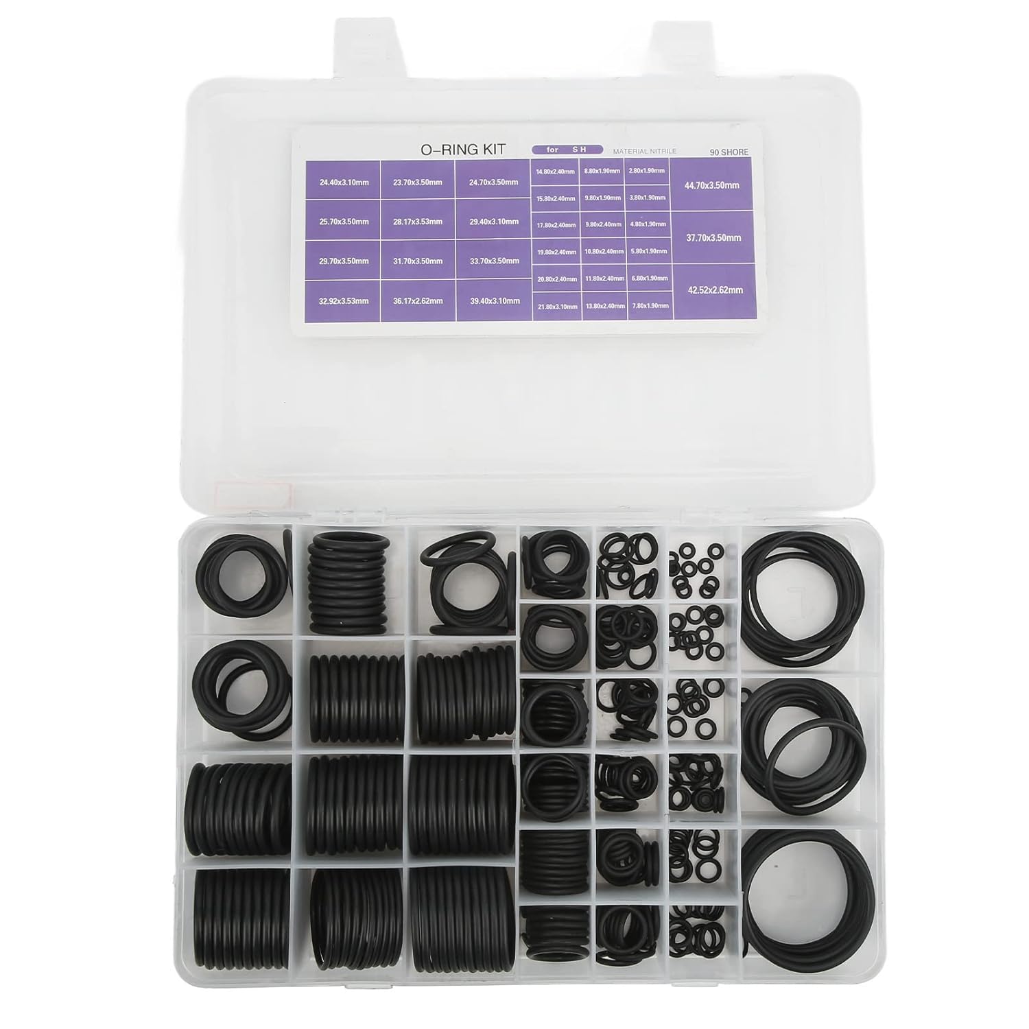 447 Pieces HNBR Rubber O Ring Seal Kit, Universal Air Conditioning Sealing Assortment, Replacement for SH Excavator, Wide Applications for Pipelines, Machinery, Automobiles,