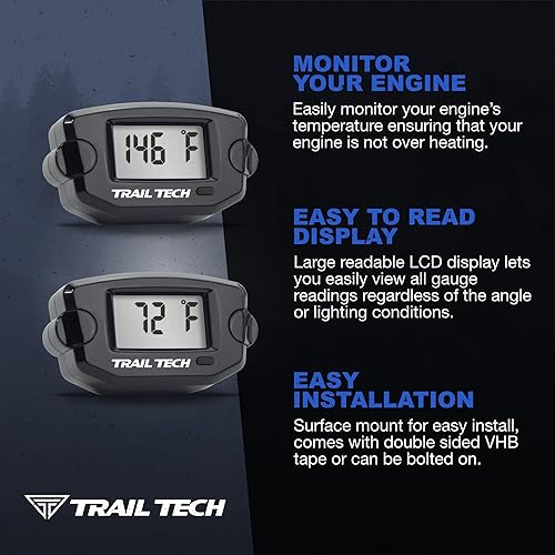 Miniatura 3 de Trail Tech 742-ES2 TTO Medidor digital de temperatura roscado enchufe 1/8-28 sensor BSPP