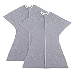 SleepingBaby Zipadee-Zip Transition Swaddle - Cozy Baby Swaddle Blanket with Zipper Convenience - Roomy Wearable Blanket for Easy Diaper Changes - Classic Heather, Medium (6-12 Month) - 2 Pack