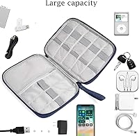 Vista 4 de Bolsa organizadora de cables de viaje, accesorios electrónicos, bolsa organizadora de cables portátil para cable, cargador, teléfono, USB, tarjeta
