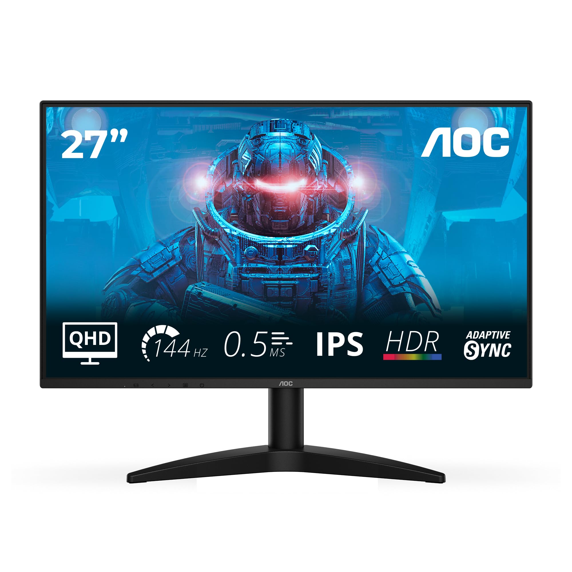 Moniteur AOC Q27B36X 27 Pouces WQHD 144 Hz, Dalle IPS, MPRT 0,5 ms, Adaptive Sync, HDR10, (2560 x 1440 HDMI 1 x 2.0 DP 1.4) Noir