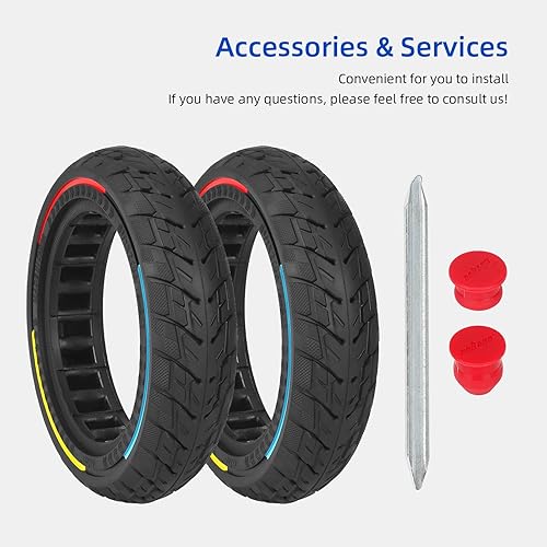 Miniatura 7 de ulip Paquete de 2 neumáticos sólidos de scooter de 8.5 x 2 neumáticos de goma de 8.5 pulgadas 5075-6.1 reemplazo de ruedas delanteras y traseras