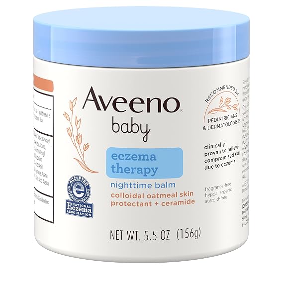 Aveeno Baby Eczema Therapy Nighttime Balm, with natural Colloidal Oatmeal and Dimethicone for Dry Skin and Baby Eczema Relief, 5.5 oz (Pack of 3)