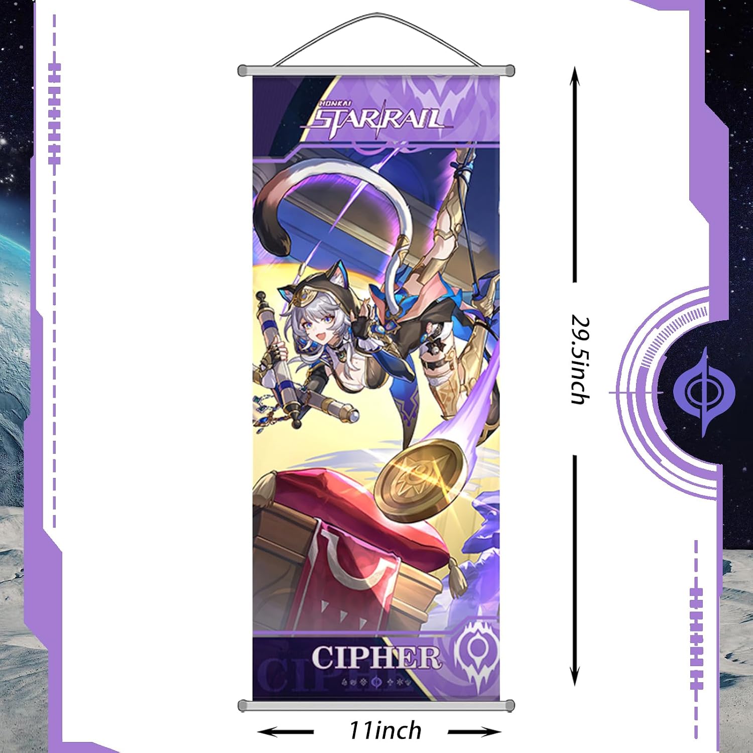 Rainteam Honkai: Star Rail Scroll Poster for Indoor Décor(27.5 inch x 10 inch), Hanging Wall HD Printing Artistic Canvas Honkai: Star Rail Character Posters for Game lovers. (Cifera) image 2