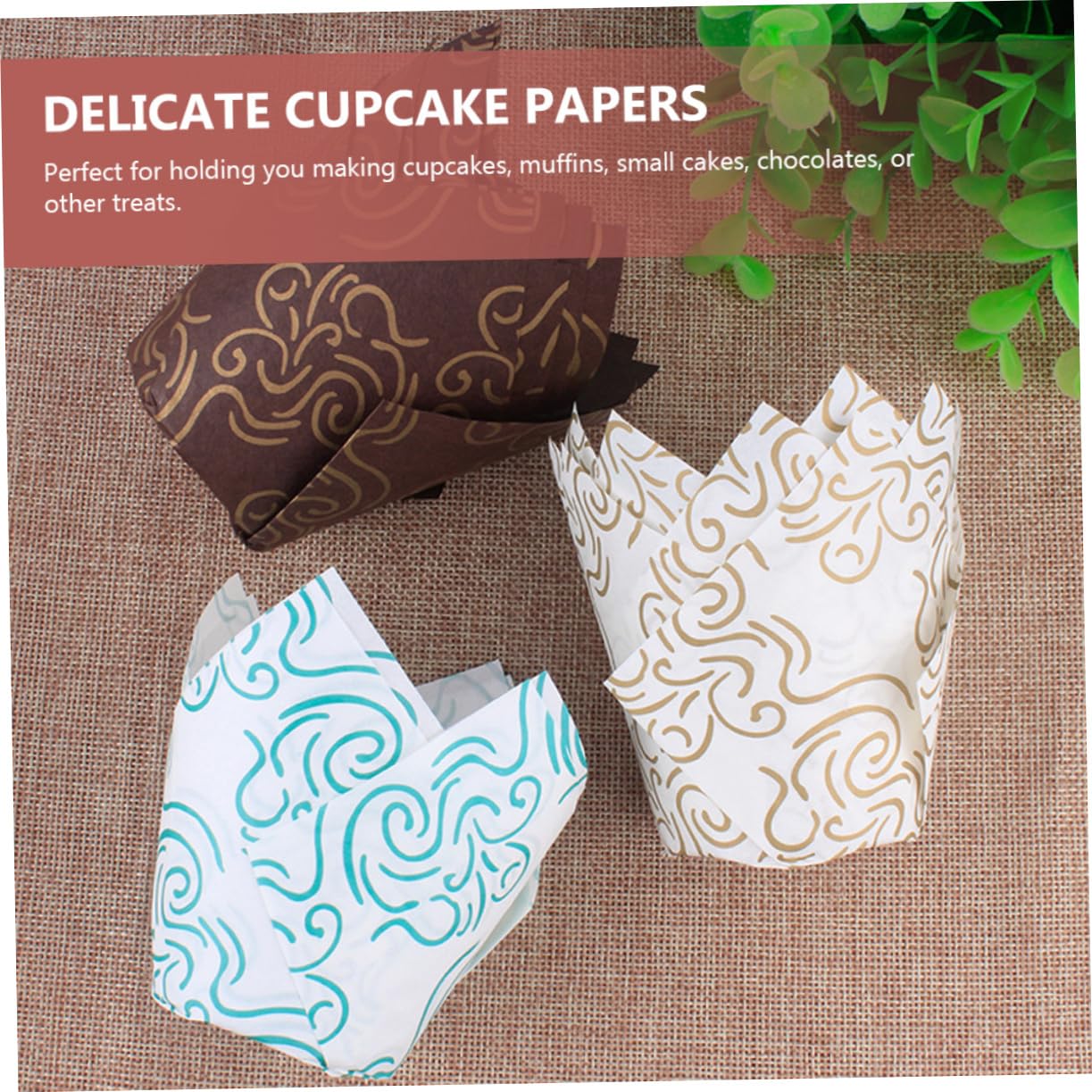 UPKOCH 300 Piezas Tazas De Pastel Vasos De Papel Para Cupcakes Moldes Dorados Para Cupcakes Tazas De Cupcake De Tulipán Revestimientos Para Hornear Muffins Caja De Pastel Bebé Delicado