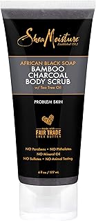 SheaMoisture African black soap bamboo charcoal body scrub exfoliate, 6 Ounce