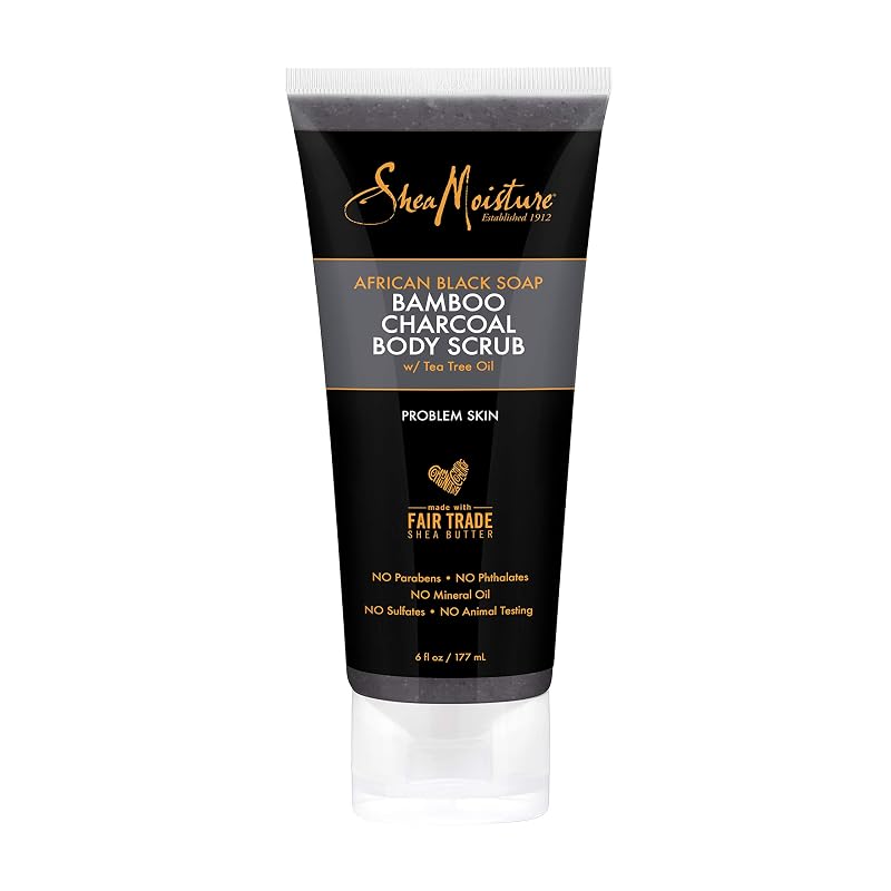 Esfoliante corporal SheaMoisture com sabonete preto africano e carvão de bambu, 170 g