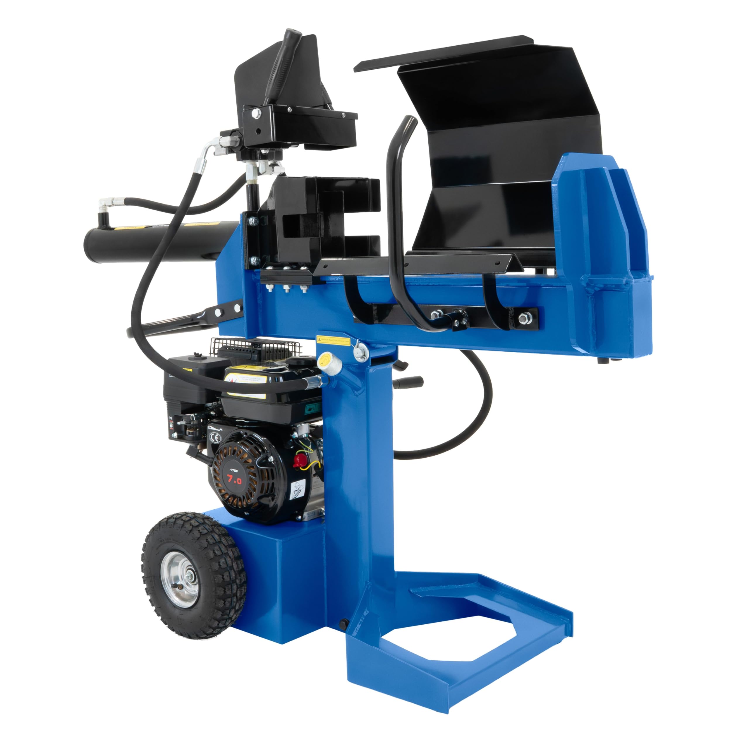 Astilladora de Troncos Gasolina 15 Toneladas | Motor 7 CV | Partidor Hidráulico Horizontal/Vertical | Cuña de 4 Vías | Ciclo Rápido 10s con Ruedas y Funda Protectora