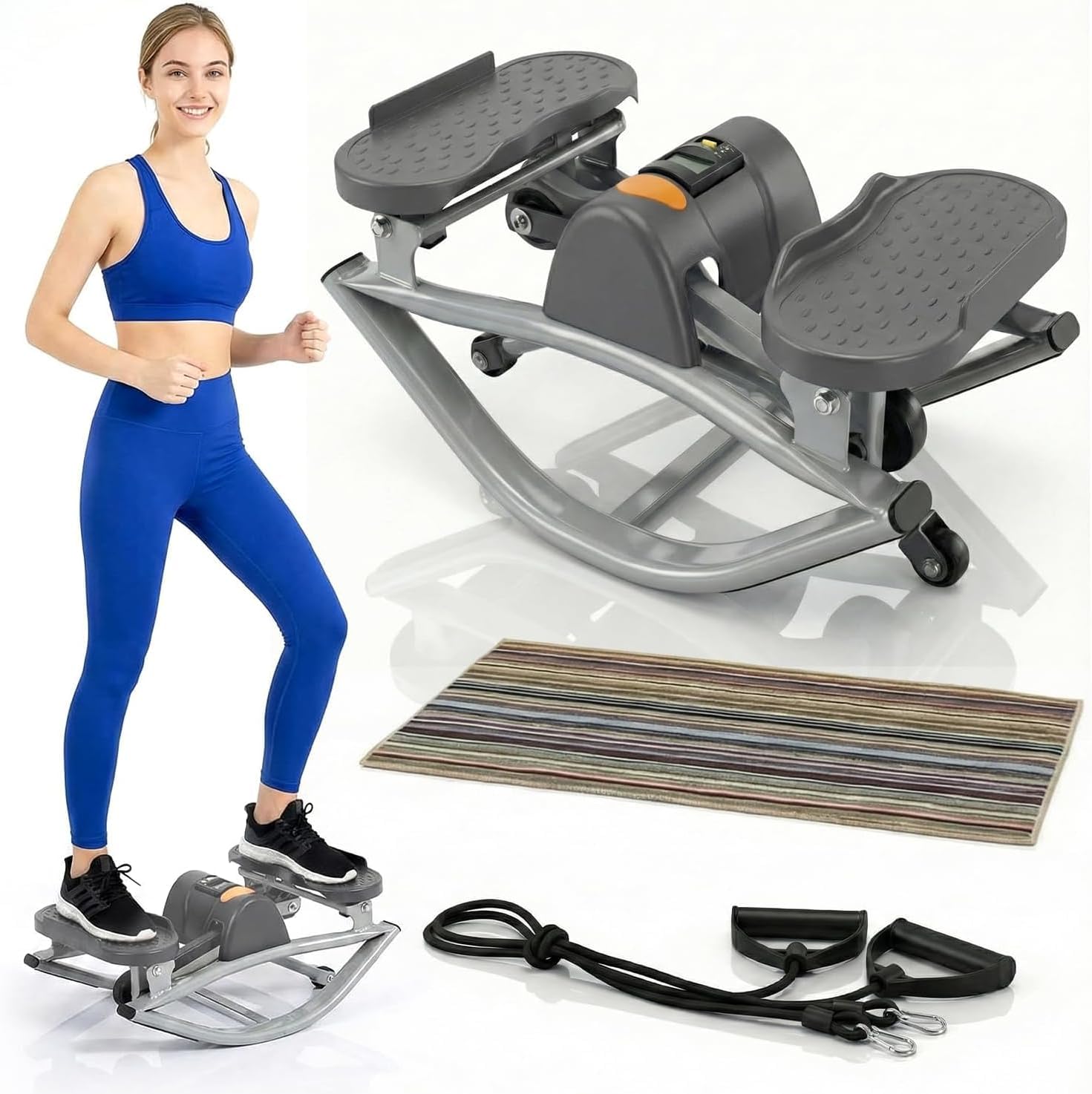 Rock Stepper Side to Side, Rock Stepper Machine for Exercise at Home- with Digital Display, Workout Machine for Legs & Glutes, Mini The Rock Stepper for Home Apartment Dorm Office
