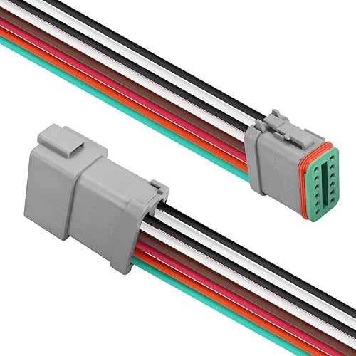 Miniatura 9 de JRready ST9035-06-02 Conectores Deutsch de 6 cables DT Kit 14AWG (UL3266), Conectores de arnés de cable eléctrico automotriz impermeables IP68 de 6