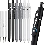 STAGEEK Black Gel Pens GX3, 12Pcs Fine Point Smooth Writing Pens with 3 Extra Refills, Quick Dry Black Ink Pens for Journaling, Office, Note Taking, School Supplies, Nurse Aesthetic(Black)