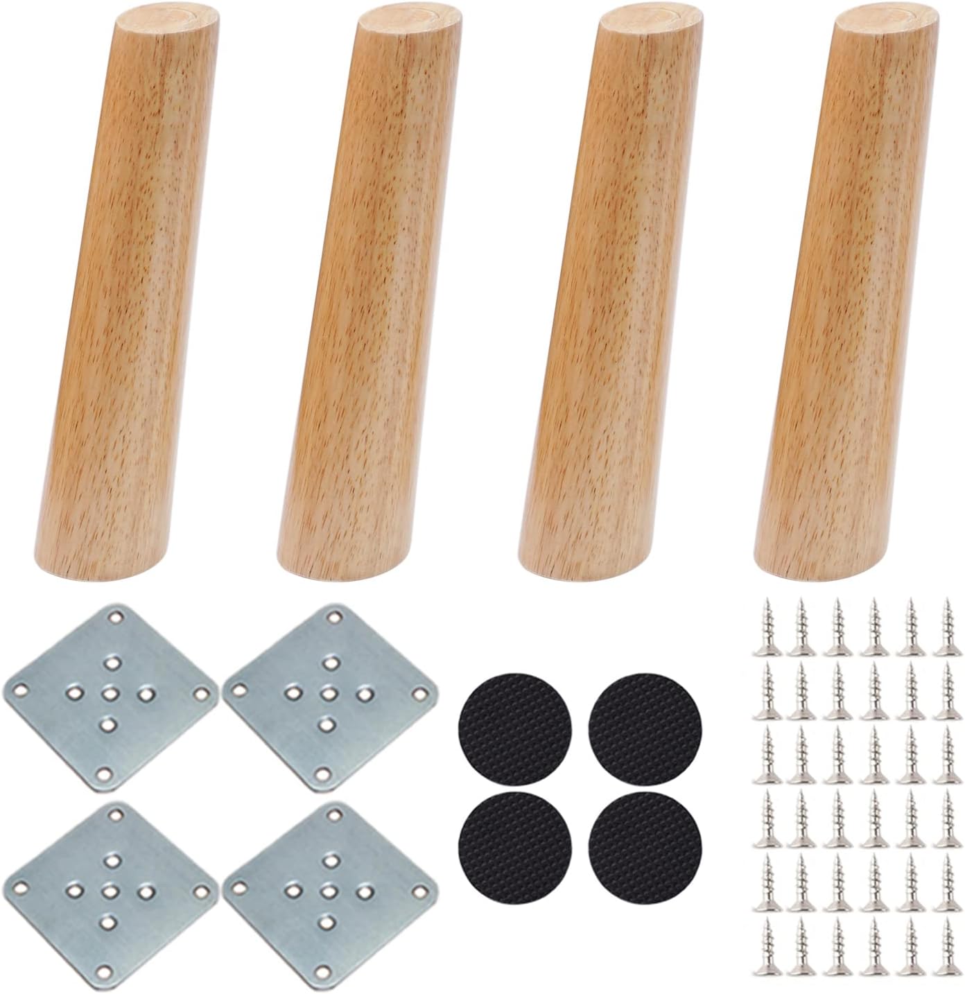 Möbelbeine Aus Holz-Optik, 4 Stück - Gold, 10 Cm Für Sofa, Schrank, Bett