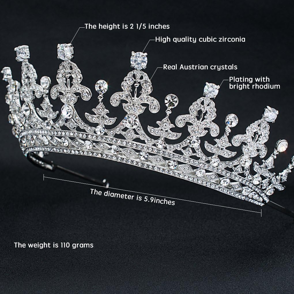 Austrian Crystal Rhinestone Big Wedding Crown Tiara Diadem Hair Jewelry Accessories 05365R