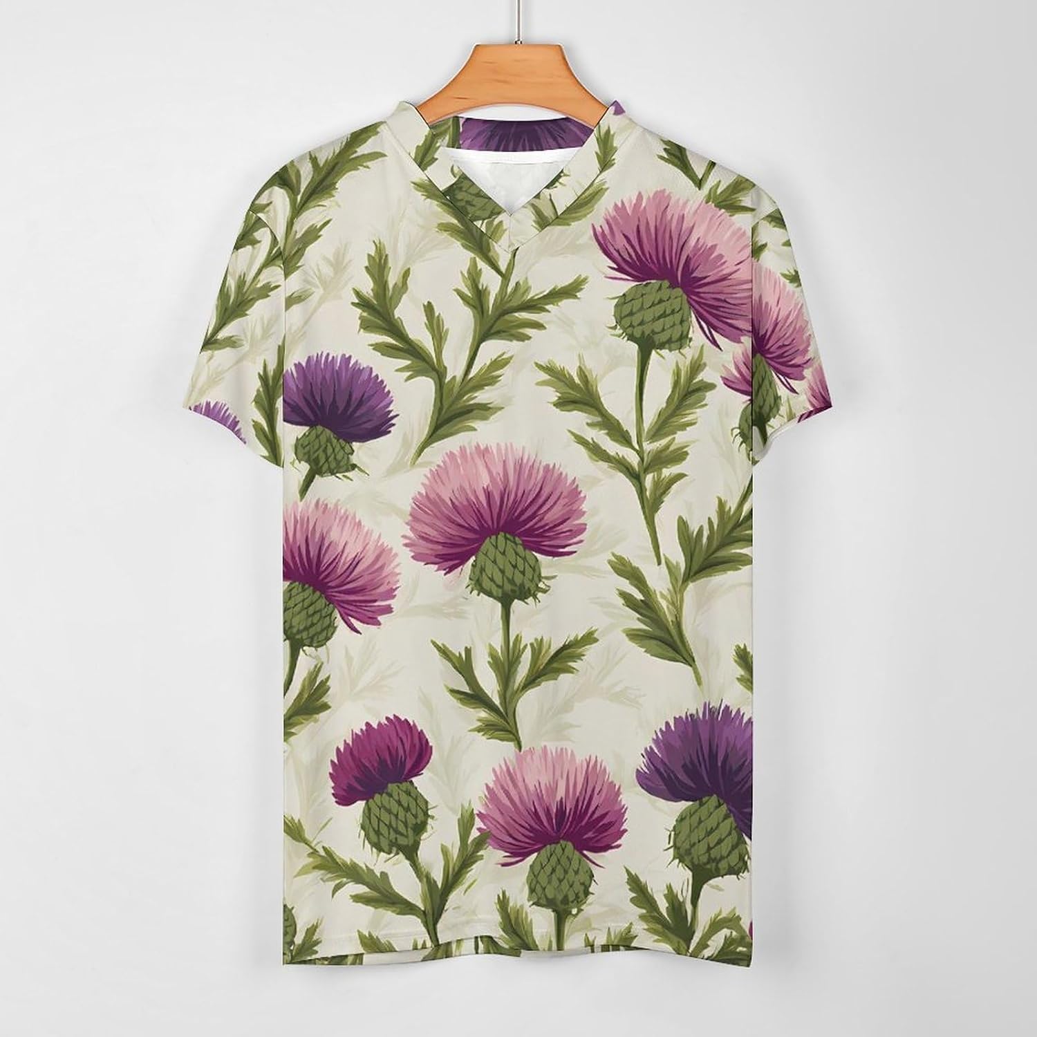 Scottish Thistles Flower Personalized Soccer Jersey Mens T-Shirts Sports Tops