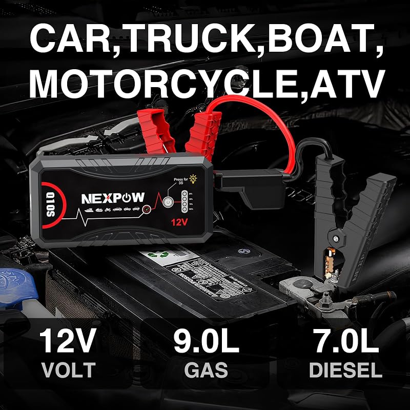 NEXPOW Car Jump Starter 2026 Upgraded Car Battery Jump Starter Pack (Pack of 2)