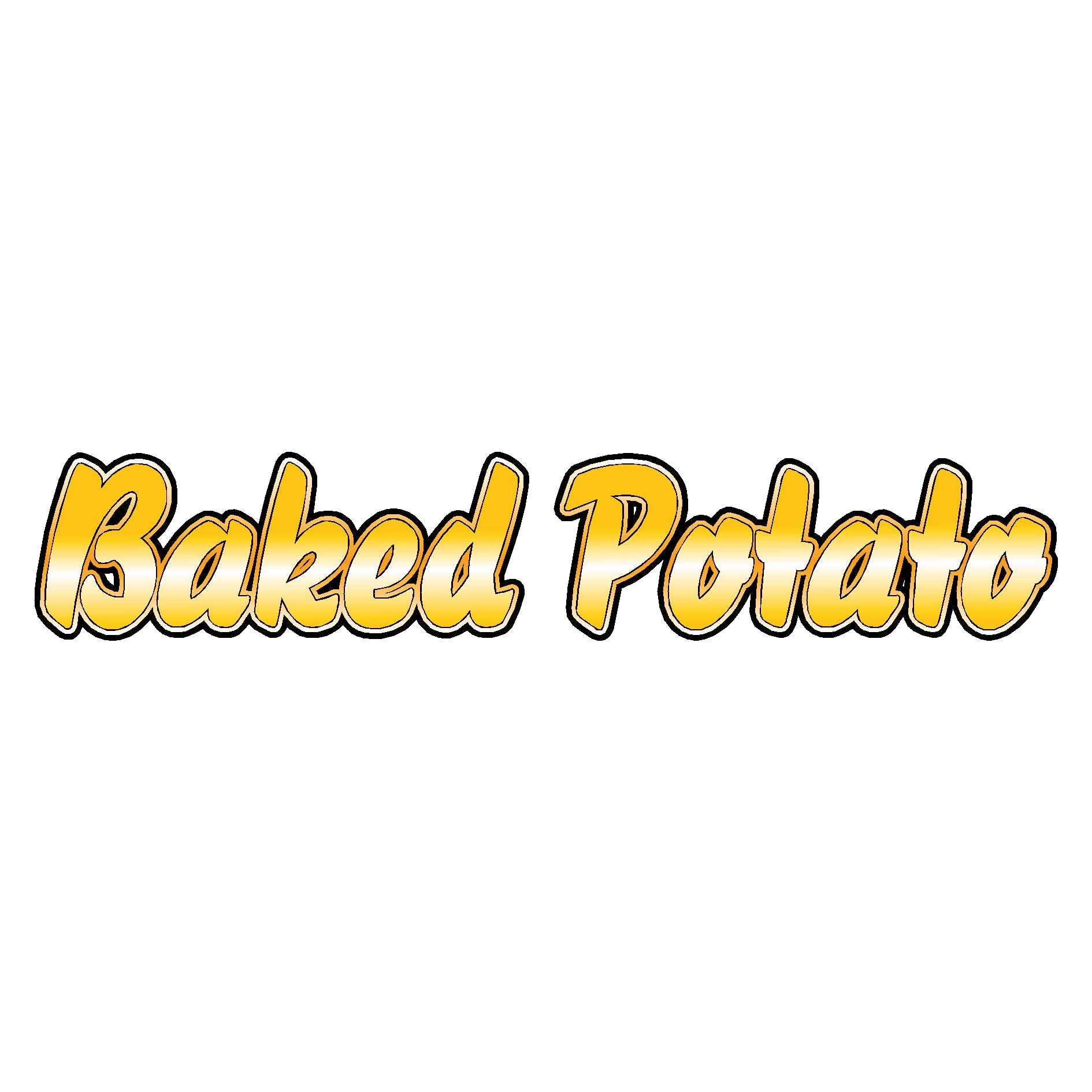 Baked Potato Text Sticker - Cafe Decal Catering Burger Van Trailer Window Sign (Medium 60cm)