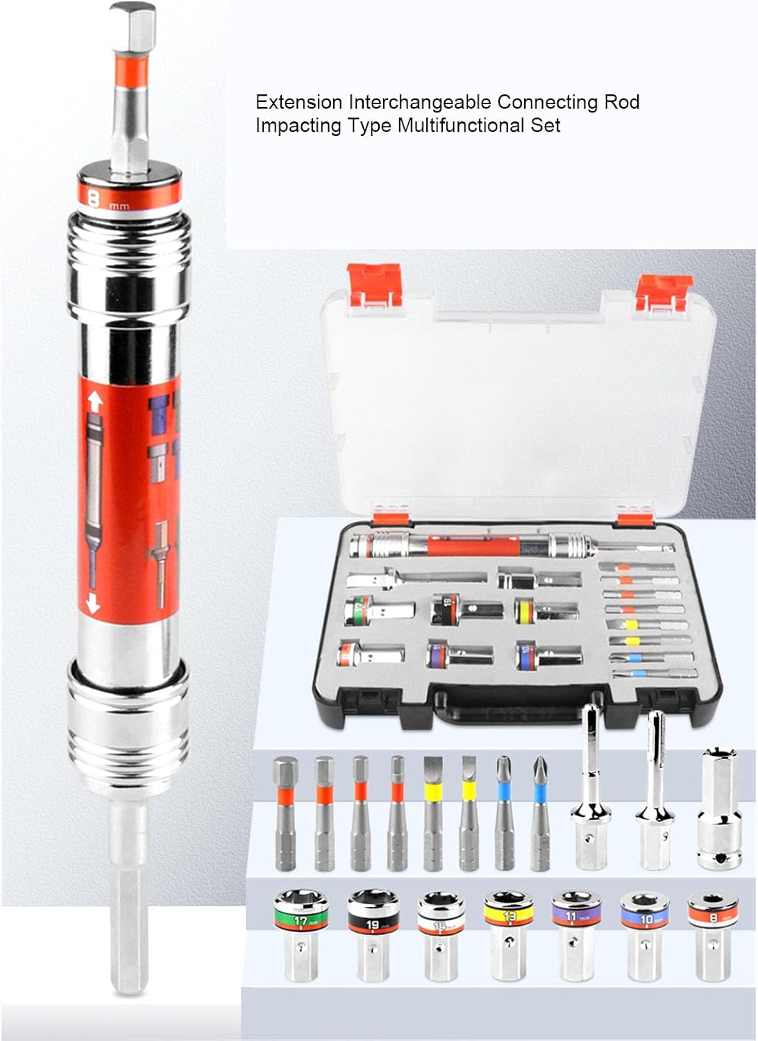 Multifunctional Impacting Drill Driver Bits Extension 8mm Hex Socket Set Alloy Steel for Cabinet Furniture Installation