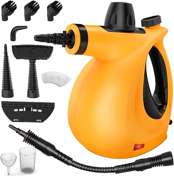Steam Cleaner, Pressurized Chemical-Free Handheld Steam Cleaner for Home Use with 11pcs Multi-Surface Tools, Multipurpose Steamer for Cleaning Home, Grout, Couch, Upholstery, Windows, Tile and Car