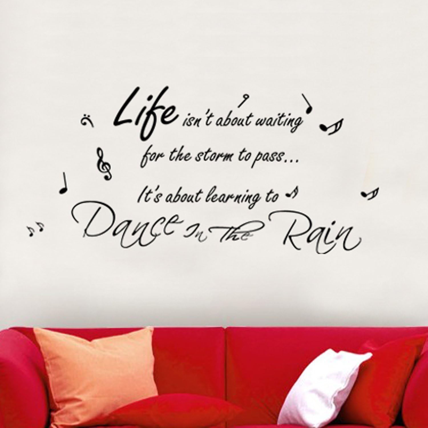 WALPLUS "Dance in The Rain Music Girls Boy Living Wall Stickers Art Mural Quote Wallpaper