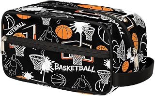 Kids Toiletry Bag for Boys,Travel Bag for Toiletries Basketball | Waterproof Lightweight Cosmetic Makeup Organizer Hanging Wash Shaving Kit,Travel Essentials
