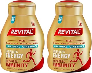 Revital H Multivitamin For Men (60 Capsules) With Natural Ginseng, Zinc, 10 Vitamins & 8 Minerals For Daily Energy, Stamin Price In India