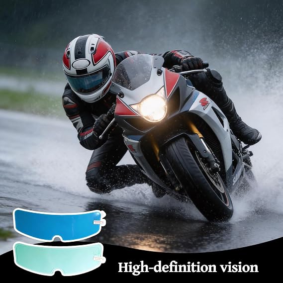 2 Pcs Pinlock Visor Insert, Anti Fog Helmet Visor Film, Waterproof Rainproof Clear Protective Motorbike Helmets Visors Films, Universal Motorcycle Mask Helmets Cover Film For Motorbike Helmet Cover