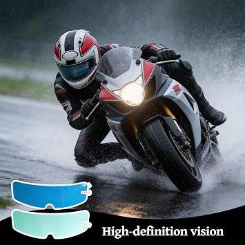 2 Pcs Pinlock Visor Insert, Anti Fog Helmet Visor Film, Waterproof Rainproof Clear Protective Motorbike Helmets Visors Films, Universal Motorcycle Mask Helmets Cover Film For Motorbike Helmet Cover