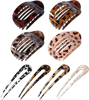 French Hair Clip Set [8 Pieces] with U-Shaped Hairpins | Non Slip Flat Hair Clip for Fine and Thick Hair | Hair Accessories for Women and Girls