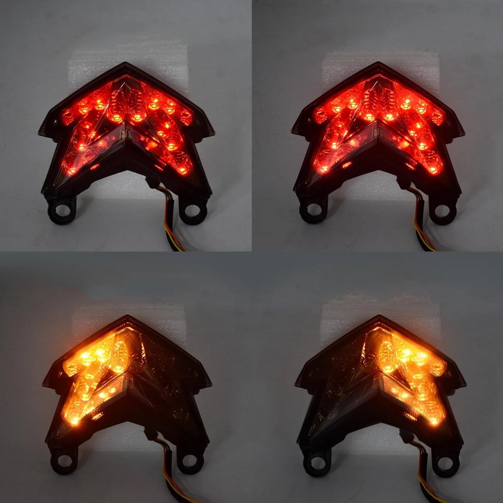 Feu Stop Feu Arrière De Moto Clignotant Ambre Clignotant Rouge Feu Stop Pièces pour K&awasaki Z125 2013-2022 ZX6R Z800 2013-201 Clignotants