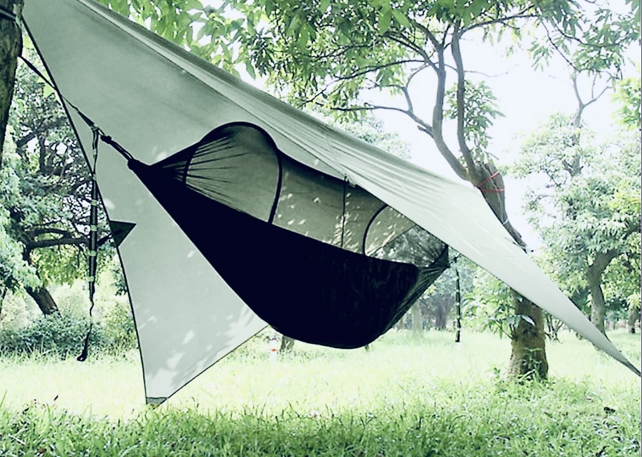hammock with tarp and bug net Gastonia Camping Mosquito Tent, Rain Fly & Tree Straps with Carabiners Fahrrad 18 Zoll mit Weidenkorb Main Camp - Addo Head circumference:59 - 63 cm and 2 nylon hammock