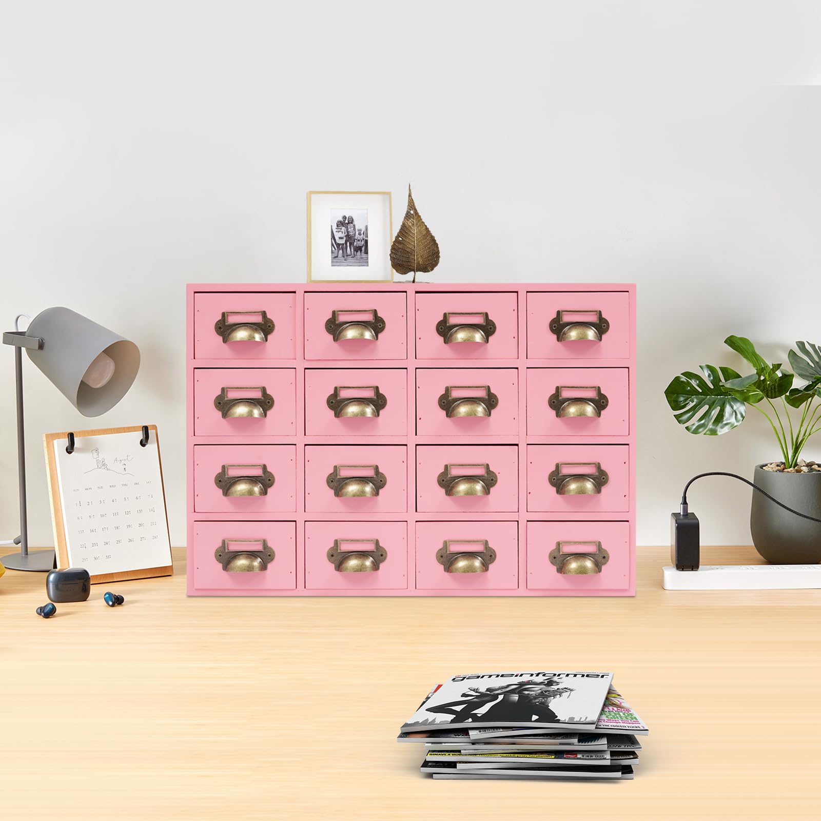 Organizer da scrivania in legno, per cassetti, scrivania, cassetto, armadio, 16 cassetti, gioielli fai da te, accessori per progetti fai da te, organizzazione e stoccaggio
